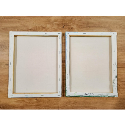 Marzena Dymek - obrazy akryl - ZESTAW AKRYLOWO-OLEJNYCH OBRAZÓW - DYPTYK  KONTRAST ZIMA-LATO - 2x 30x24cm foto #4