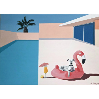 Wakacje all inclusive, Monika Adamczyk, obrazy akryl