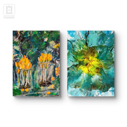 Ewa Mościszko - obrazy akryl - Wiosenna kompozycja,  obraz na płótnie, 30x40x1cm foto #1