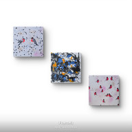 PTASZARNIA, KOMPOZYCJA PRAC NA PLOTNIE , 50X50X1 CM