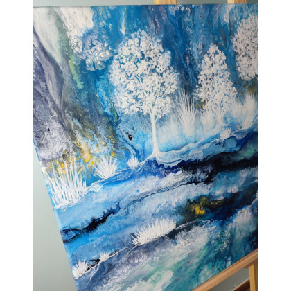 Elżbieta Hanarz - obrazy akryl - Zimowy krajobraz - Akryl na płótnie 50x80 foto #3