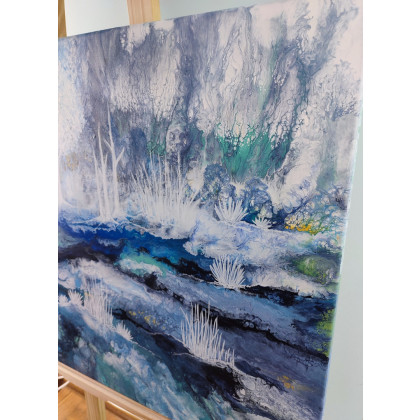 Elżbieta Hanarz - obrazy akryl - Zimowy krajobraz - Akryl na płótnie 50x80 foto #4