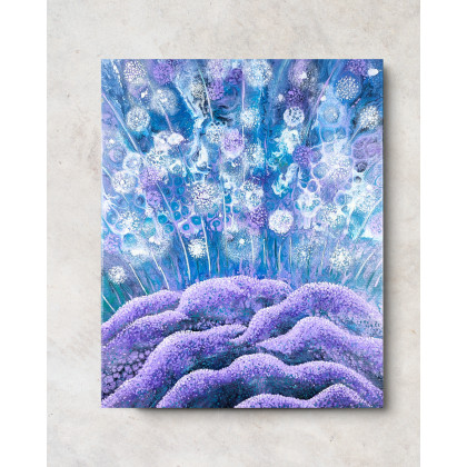 Wrzosowisko - Obraz akrylowy na płótnie 40x50, Elżbieta Hanarz, obrazy akryl