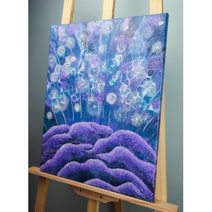 Elżbieta Hanarz - obrazy akryl - Wrzosowisko - Obraz akrylowy na płótnie 40x50 foto #3