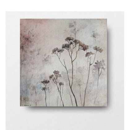 Trawki-  akwarela formatu 20/20 cm, Paulina Lebida, obrazy akwarela