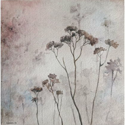 Paulina Lebida - obrazy akwarela - Trawki-  akwarela formatu 20/20 cm foto #1