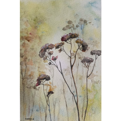 Paulina Lebida - obrazy akwarela - Trawki-  akwarela formatu A5 foto #1