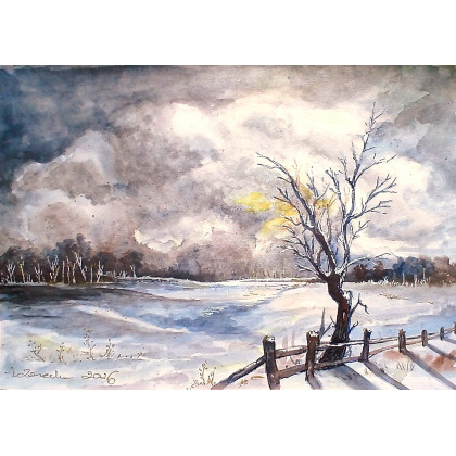 Zasypianie polnej gruszy, Agnieszka Zarzecka, obrazy tech. mieszana