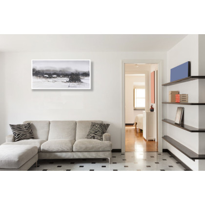 Jolanta Frankiewicz - obrazy akwarela - ,, W ciszy ,,- nastrojowa akwarela wertykalny format foto #2