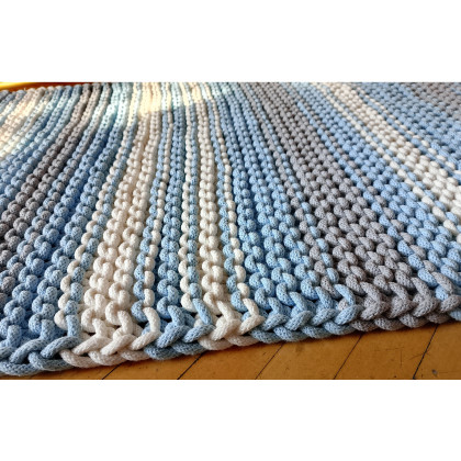 Chodnik na drutach, sznurek bawełniany, Danuta Zgoł, na podłogę