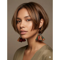 Kolczyki Kwiatki Kolorowe z Koralikami Etno Biżuteria