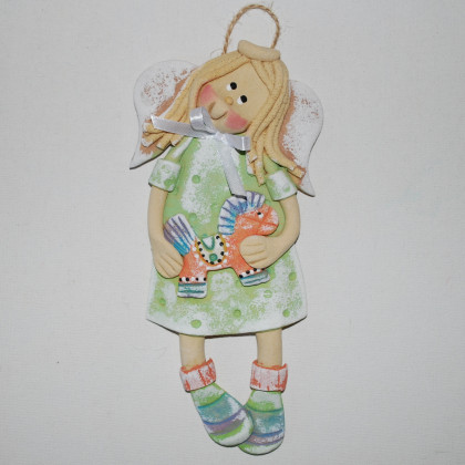 magosza - anioły i aniołki - Lubię te koniki - aniołek z masy solnej, prezent, dekoracja foto #1