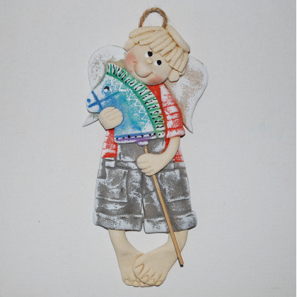 magosza - anioły i aniołki - Hej! Pojadę ! - aniołek z masy solnej, prezent, dekoracja foto #1