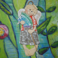 HEJ! POJADĘ ! - ANIOŁEK Z MASY SOLNEJ, PREZENT, DEKORACJA