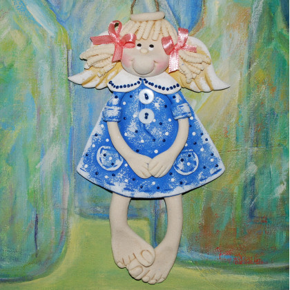 To coś powiem! - aniołek z masy solnej, prezent, dekoracja, magosza, anioły i aniołki