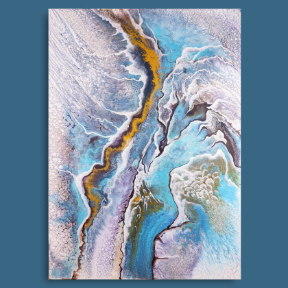 Lodowiec - Obraz akrylowy na płótnie 50x70, Elżbieta Hanarz, obrazy akryl