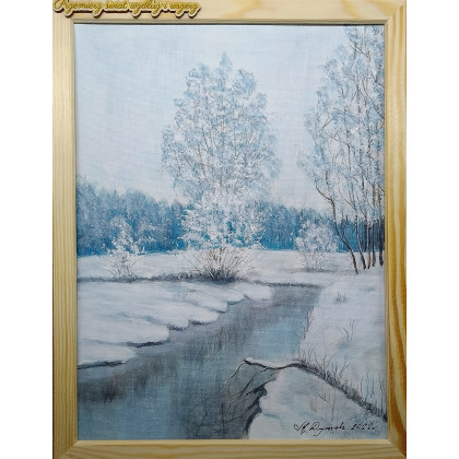 POMYSŁ NA PERSONALIZOWANY PREZENT - OBRAZ Z RAMĄ I INSPIRUJĄCYM MOTTEM MOTYWACYJNYM - ZIMOWĄ PORĄ, Marzena Dymek, obrazy akryl