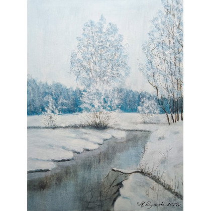 Marzena Dymek - obrazy akryl - POMYSŁ NA PERSONALIZOWANY PREZENT - OBRAZ Z RAMĄ I INSPIRUJĄCYM MOTTEM MOTYWACYJNYM - ZIMOWĄ PORĄ foto #1