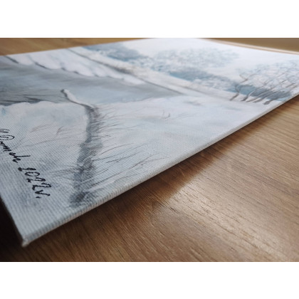 Marzena Dymek - obrazy akryl - POMYSŁ NA PERSONALIZOWANY PREZENT - OBRAZ Z RAMĄ I INSPIRUJĄCYM MOTTEM MOTYWACYJNYM - ZIMOWĄ PORĄ foto #2