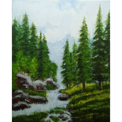 POMYSŁ NA SPERSONALIZOWANY PREZENT- RĘCZNIE MALOWANY DYPTYK GÓRSKI SPOKÓJ 2x 30x24cm, Marzena Dymek, obrazy akryl