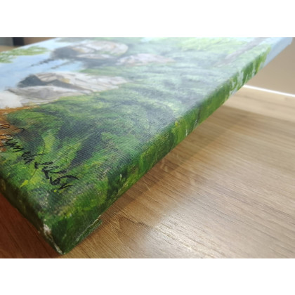 Marzena Dymek - obrazy akryl - POMYSŁ NA SPERSONALIZOWANY PREZENT- RĘCZNIE MALOWANY DYPTYK GÓRSKI SPOKÓJ 2x 30x24cm foto #3