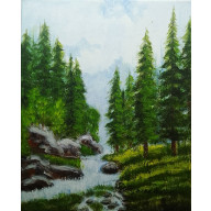 POMYSŁ NA SPERSONALIZOWANY PREZENT- RĘCZNIE MALOWANY DYPTYK GÓRSKI SPOKÓJ 2x 30x24cm