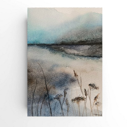 Pejzaż-  akwarela formatu A5, Paulina Lebida, obrazy akwarela