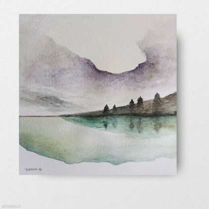 Paulina Lebida - obrazy akwarela - Pejzaż-  akwarela formatu 20/20 cm foto #1