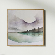 Pejzaż-  akwarela formatu 20/20 cm