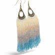 Kolczyki Frędzle Boho Lazurowa Kaskada