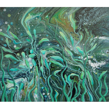Elżbieta Hanarz - obrazy akryl - Seaweed - Obraz akrylowy na płótnie 60x70 foto #3