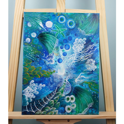 Elżbieta Hanarz - obrazy akryl - Rafa koralowa - Płótno 30x40 foto #1