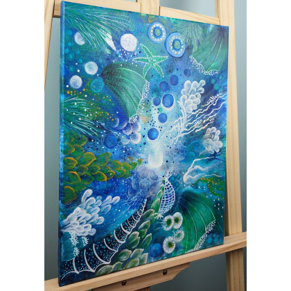 Elżbieta Hanarz - obrazy akryl - Rafa koralowa - Płótno 30x40 foto #2