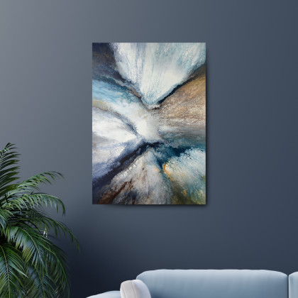 Burza - Obraz abstrakcyjny na płótnie 50x70, Elżbieta Hanarz, obrazy akryl