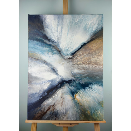 Elżbieta Hanarz - obrazy akryl - Burza - Obraz abstrakcyjny na płótnie 50x70 foto #3