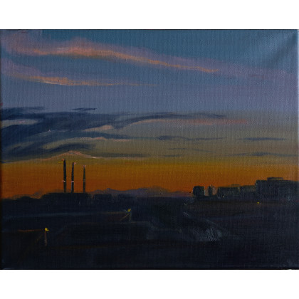 Syntetyczny nokturn #2, Bogna Woskowicz, obrazy olejne