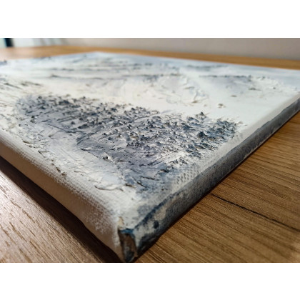 Marzena Dymek - obrazy akryl - SKANDYNAWSKA DEKORACJA - OBRAZ STRUKTURALNY Z TEKSTURĄ 3D OSZRONIONE SZCZYTY (darmowa dostawa) foto #1