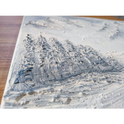 Marzena Dymek - obrazy akryl - SKANDYNAWSKA DEKORACJA - OBRAZ STRUKTURALNY Z TEKSTURĄ 3D OSZRONIONE SZCZYTY (darmowa dostawa) foto #3