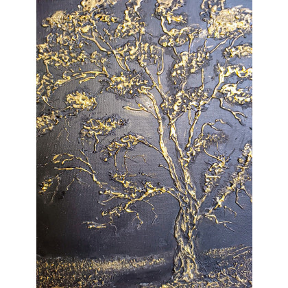 SKANDYNAWSKA DEKORACJA - OBRAZ STRUKTURALNY Z TEKSTURĄ 3D DRZEWO ŻYCIA, Marzena Dymek, obrazy akryl