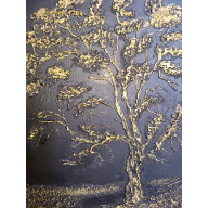 SKANDYNAWSKA DEKORACJA - OBRAZ STRUKTURALNY Z TEKSTURĄ 3D DRZEWO ŻYCIA