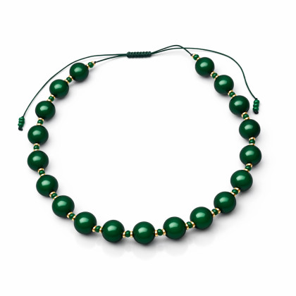 Naszyjnik Elegancki z Zielonych Korali – Styl Vintage / Klasyka, unikatart, korale,naszyjniki