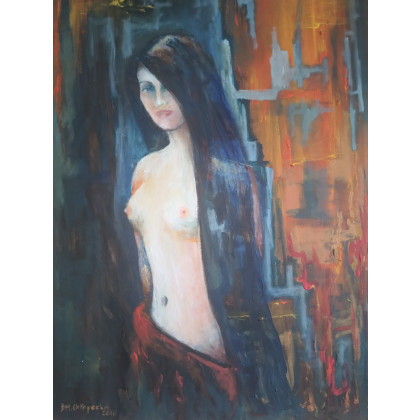 Po kąpieli, Bozena Chlopecka, olej + akryl