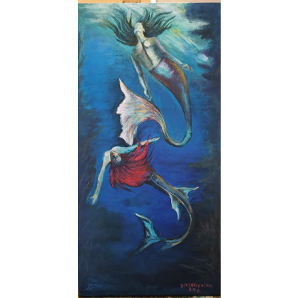 Syreny, Bozena Chlopecka, olej + akryl