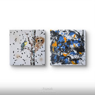 Lesna kompozycja na plotnie