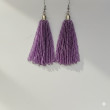 Kolczyki Frędzle LILI Eleganckie Kolczyki Chwosty z Koralików - Intensywny Fiolet
