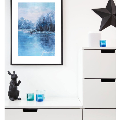 Jolanta Frankiewicz - obrazy akwarela - Indygo- monochromatyczna akwarela A4 foto #1