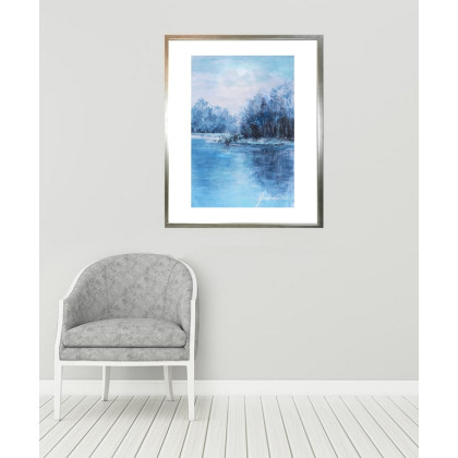 Jolanta Frankiewicz - obrazy akwarela - Indygo- monochromatyczna akwarela A4 foto #4