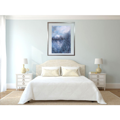 Jolanta Frankiewicz - obrazy akwarela - Niebieski- monochromatyczna akwarela A4 foto #3