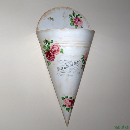 RÓŻANY ROŻEK - osłonka na doniczkę, hanutka, dekory wiszące