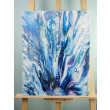 Blue Splash - Obraz wykonany metodą pouringu na płótnie 40x50